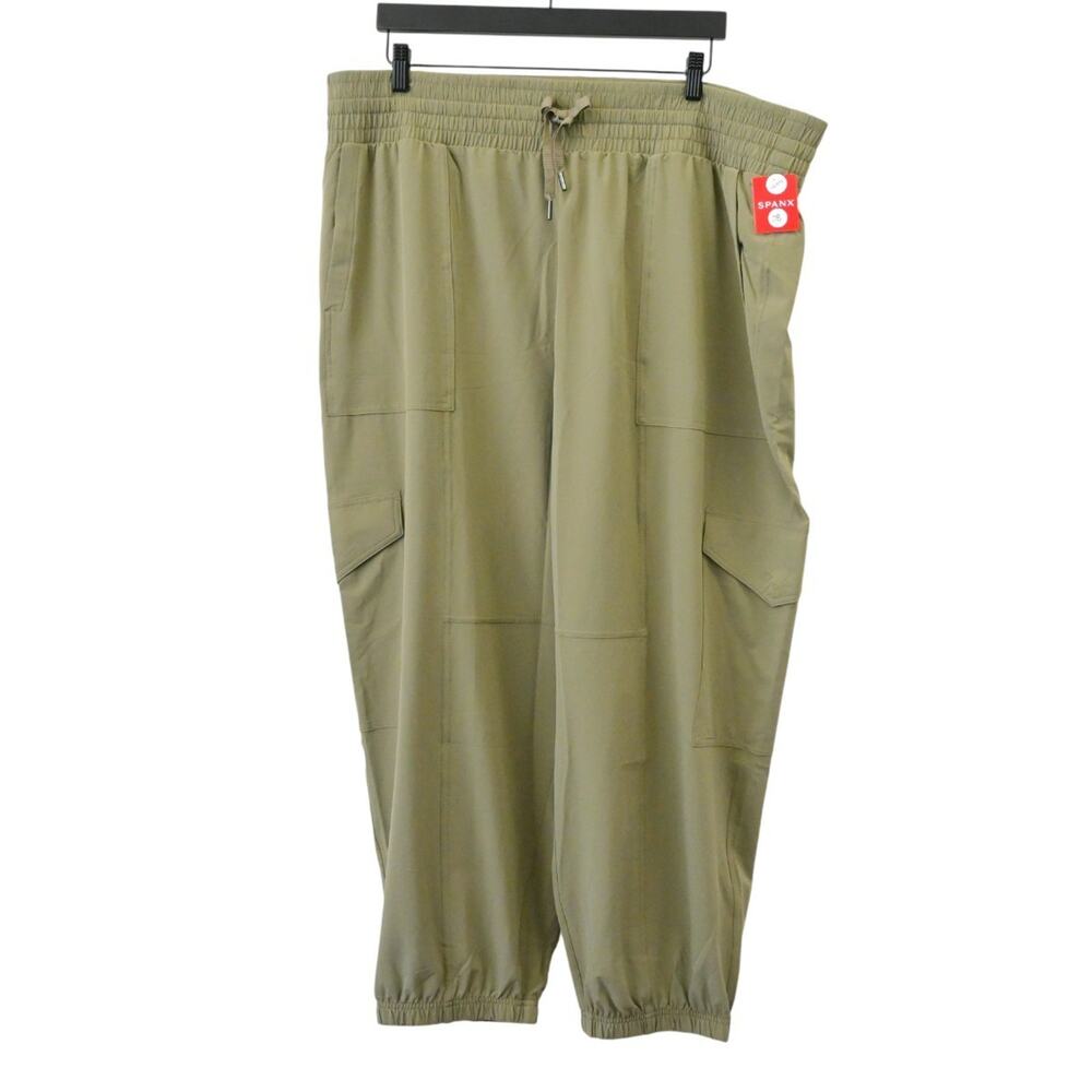 Spanx Tuscan Olive Petite Out Of Office Cargo Jogger Pants Size 3X 50638Q